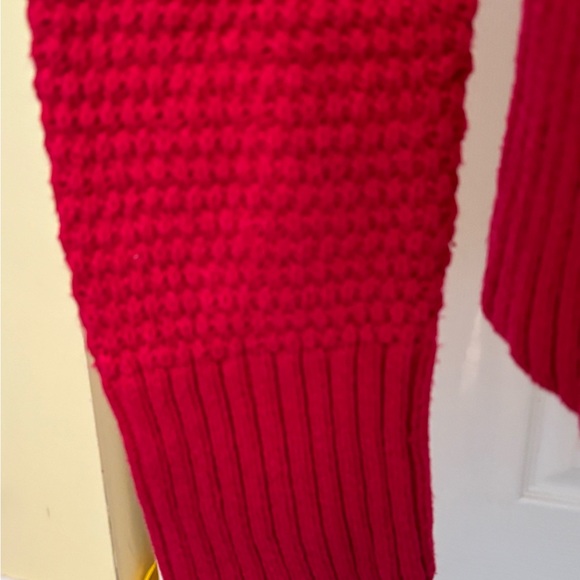 TALBOTS Raspberry Popcorn Stitch Cardigan With Shawl Collar Size Medium - Picture 4 of 7